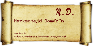 Markschejd Domán névjegykártya